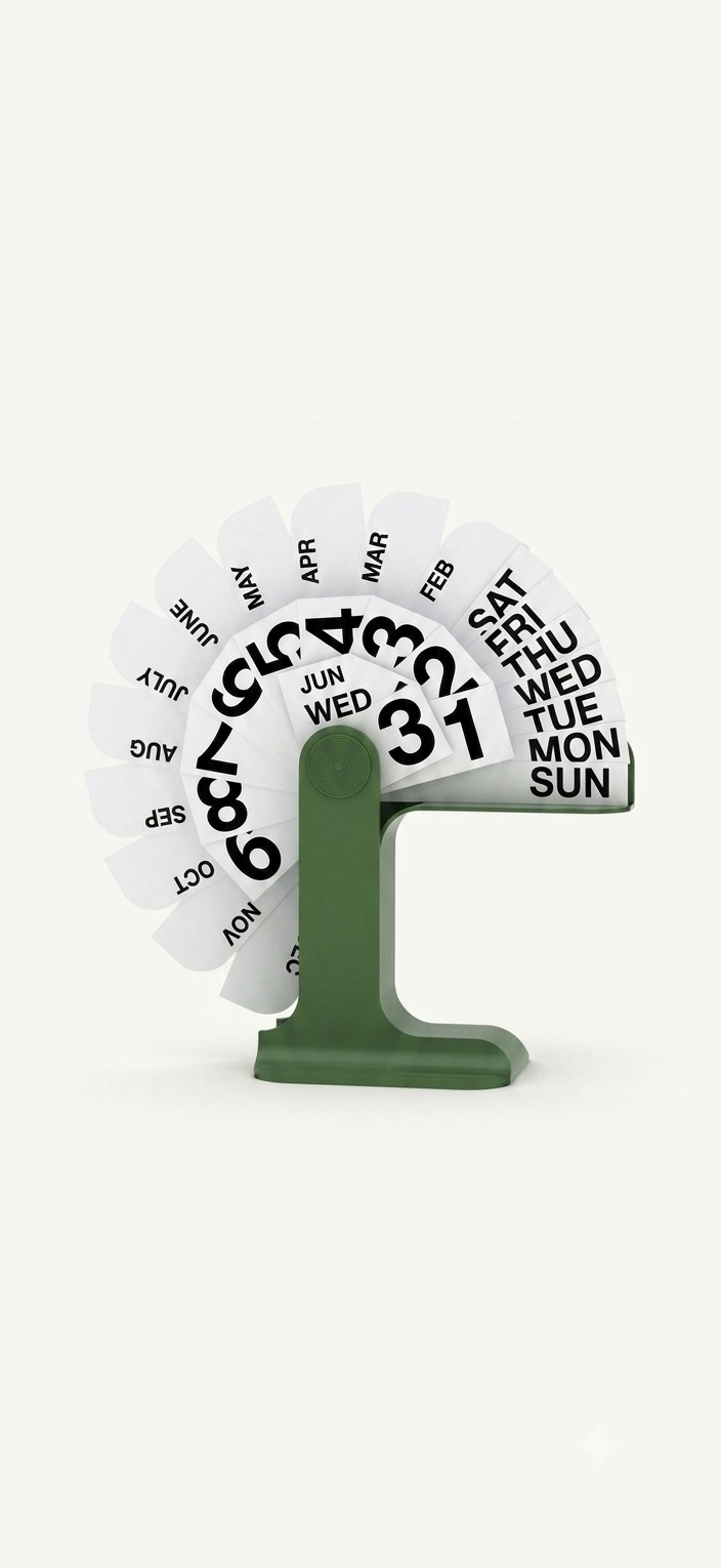 Rotary Desk Calendar - Black | MoodRoom